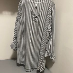 Stripped long blouse